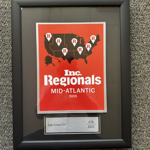 RAKS GROUP Ranked No 38 in Inc Regionals 2025 Mid-Atlantic Awards